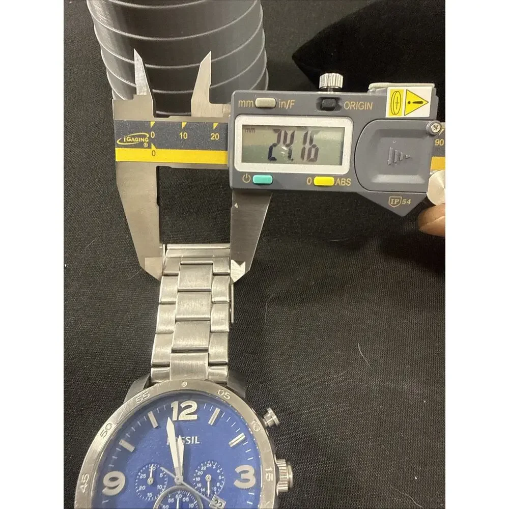 MEN FOSSIL JR-1445 New Battery 50mm Case 6.25” Band Blue Dial Chronograph (B31)